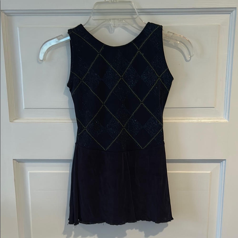 Navy argyle  Sleeveless skating dress